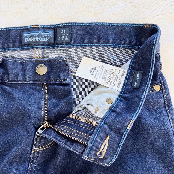 Patagonia Womens Boyfriend Jeans Blue Dark Wash Denim Straight Leg Size 26 - Picture 6 of 6